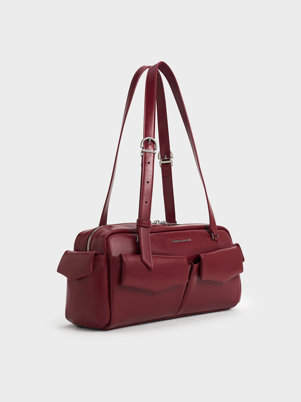 Third burgundy shoulder bag view