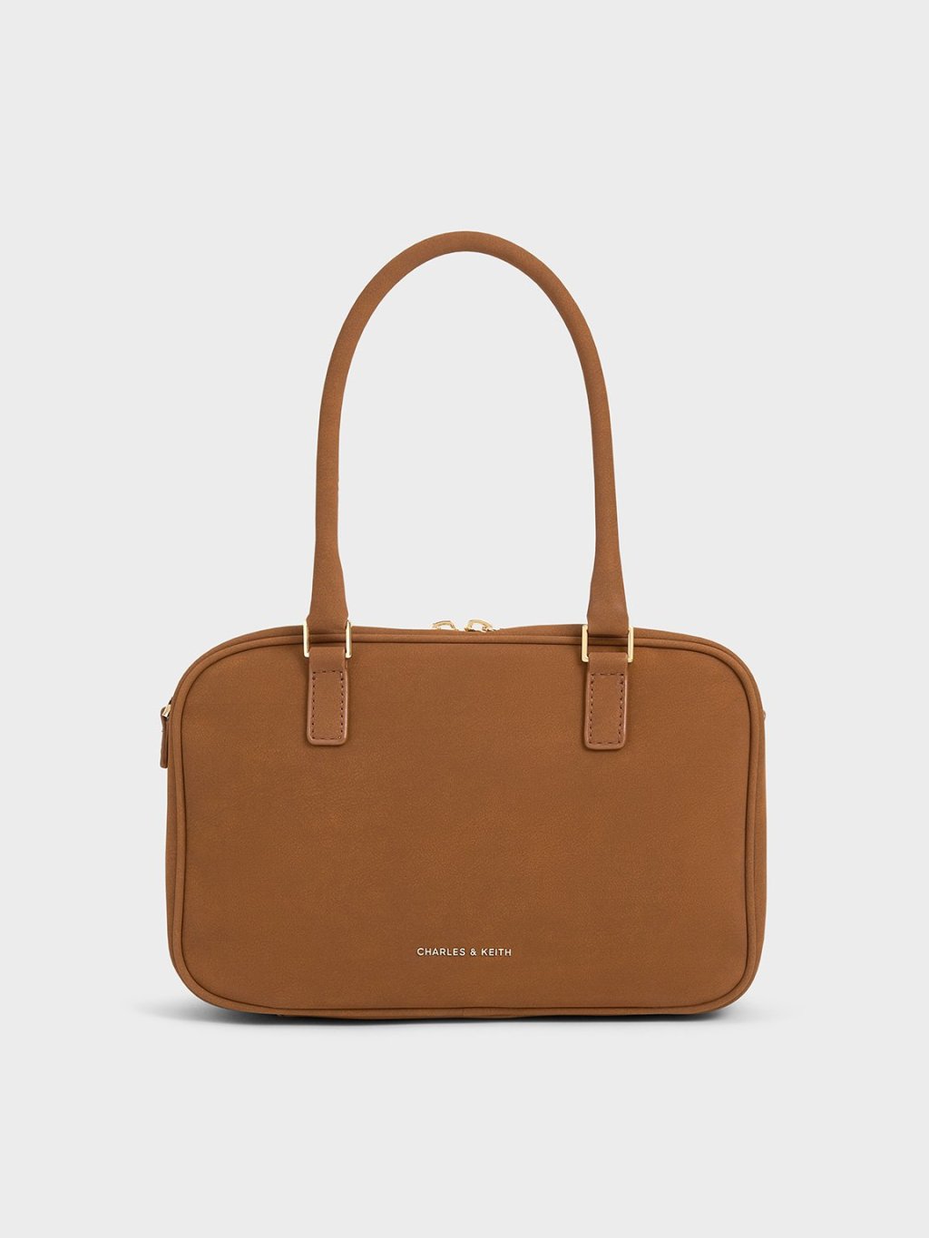How to Style a Brown Bowling Bag with Grey Knitwear