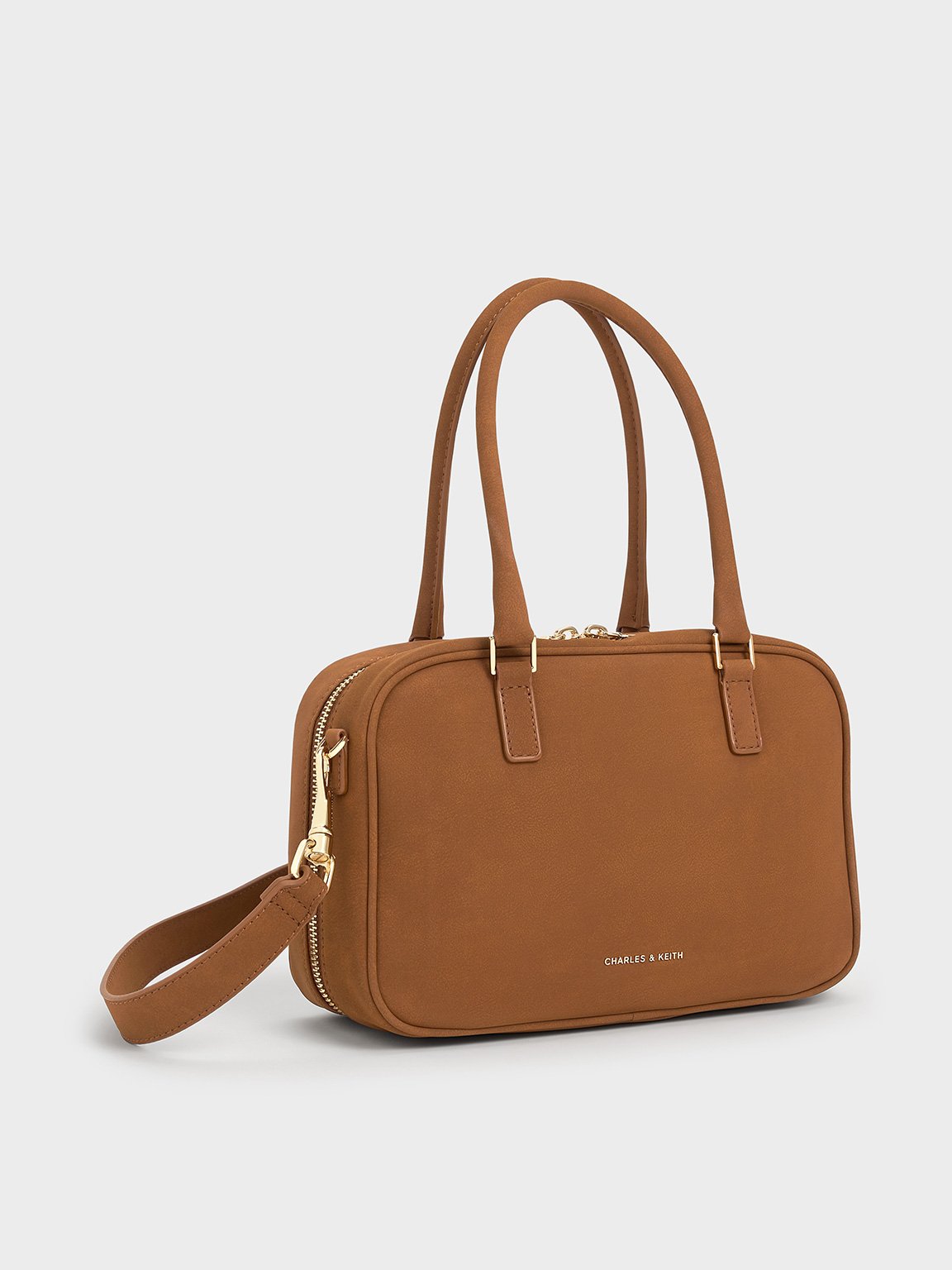 Brown bowling bag styling image two