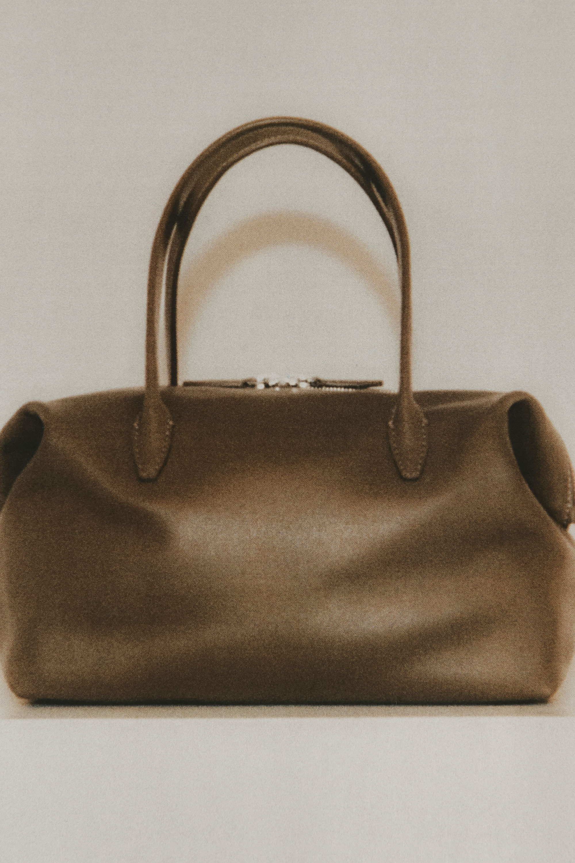 Suede bowling bag styling image three