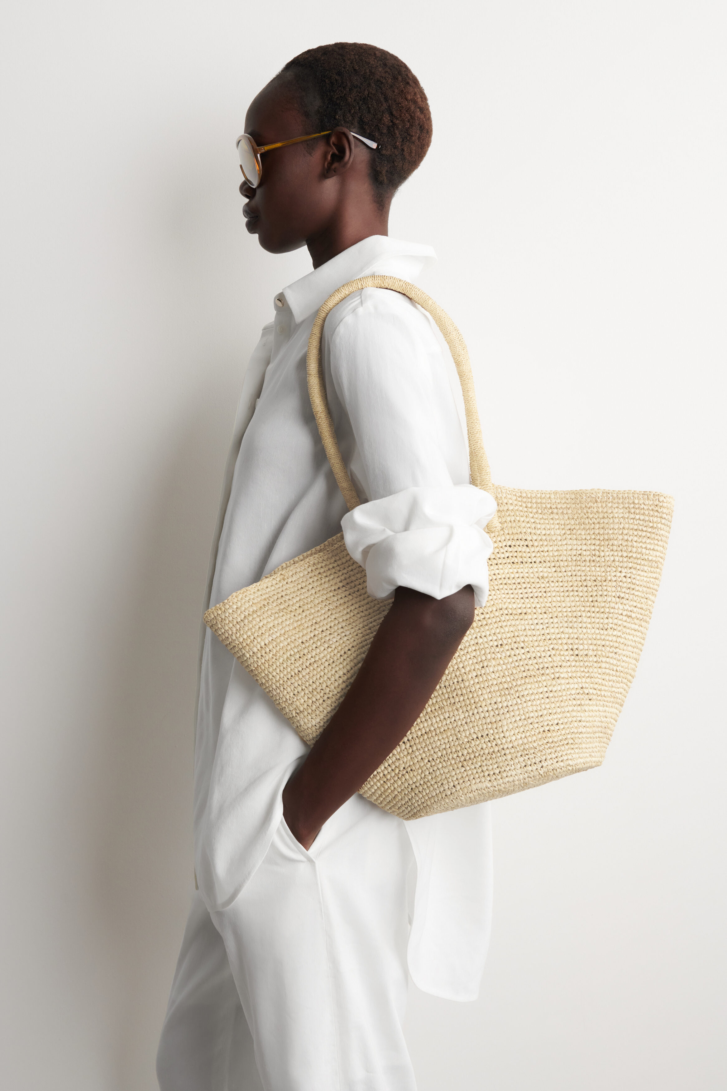Woven tote styling image two