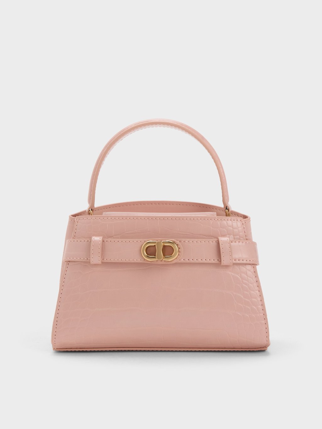 How a Light Pink Bag Warms Up a Cool Grey&nbsp;Knit