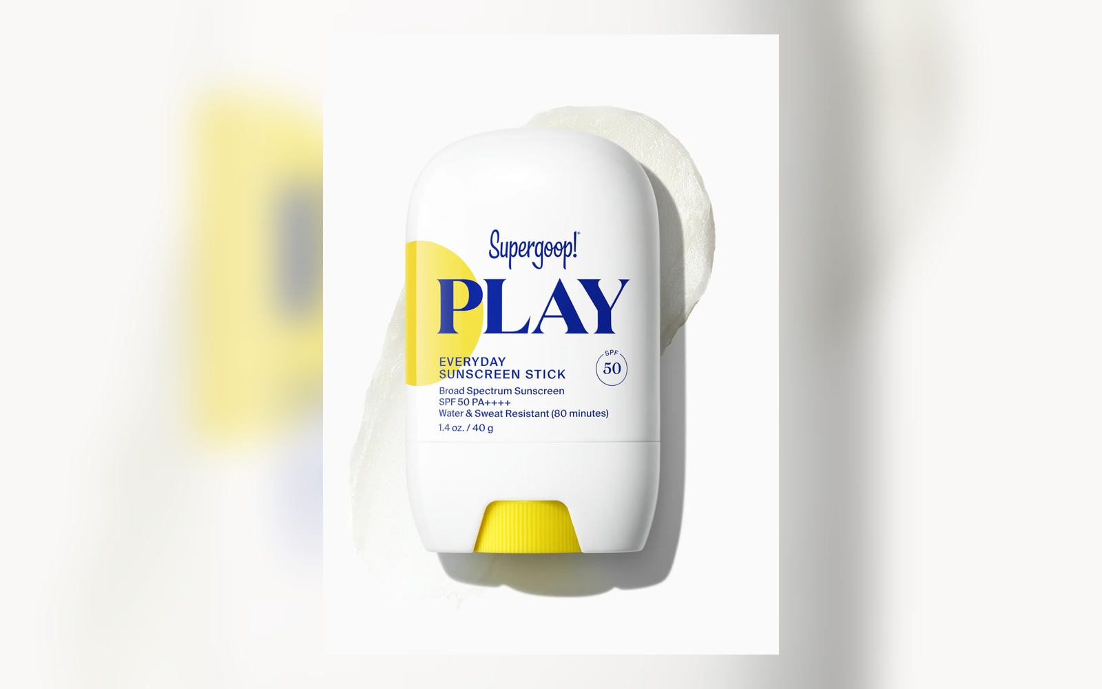 Supergoop sunscreen stick product with texture