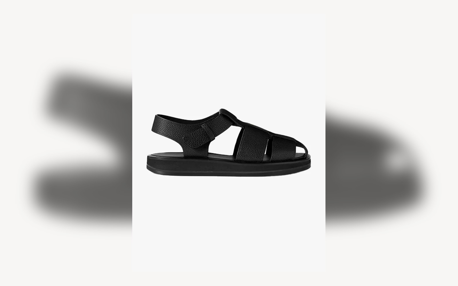 black leather fisherman sandal product image