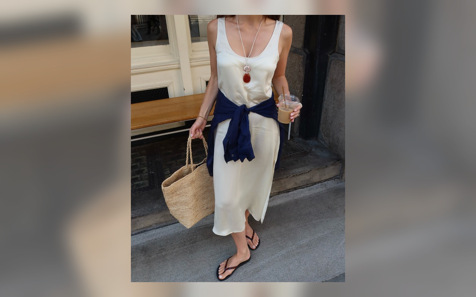 white linen vest with matching summer trousers