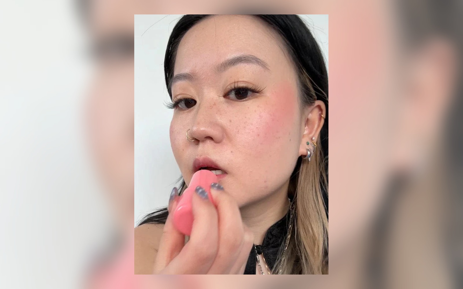 Milk Makeup Jelly Tint swiped onto cheek